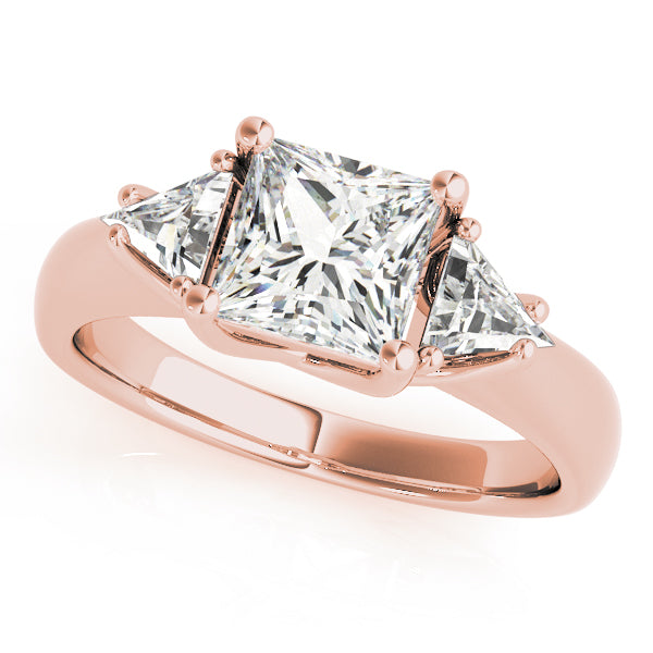 Timeless Three-Stone Princess Diamond Engagement Ring — 9K/18K Gold & Platinum