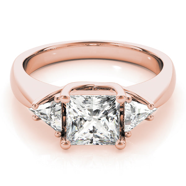 Timeless Three-Stone Princess Diamond Engagement Ring — 9K/18K Gold & Platinum