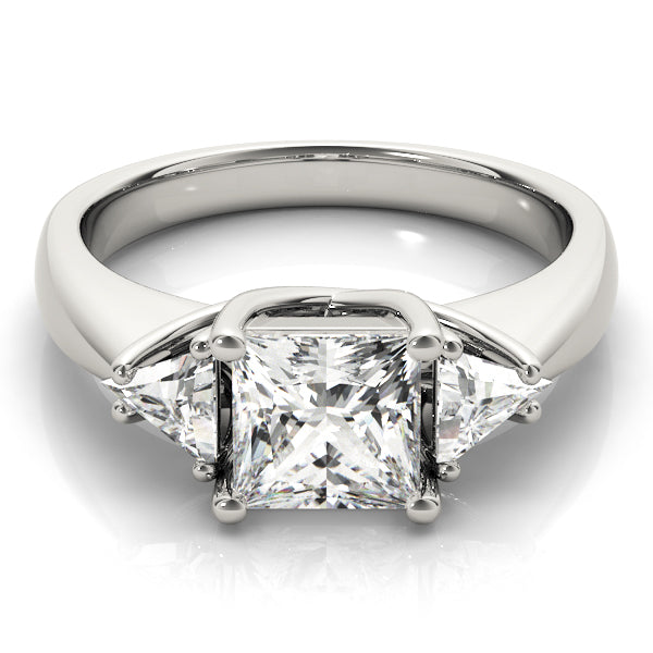 Timeless Three-Stone Princess Diamond Engagement Ring — 9K/18K Gold & Platinum