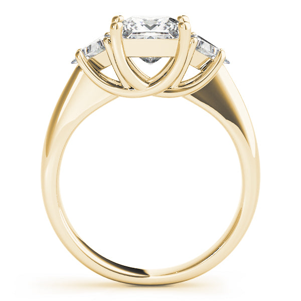Timeless Three-Stone Princess Diamond Engagement Ring — 9K/18K Gold & Platinum