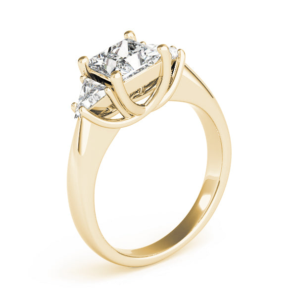 Timeless Three-Stone Princess Diamond Engagement Ring — 9K/18K Gold & Platinum