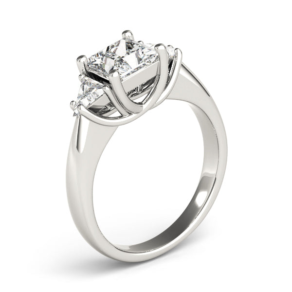 Timeless Three-Stone Princess Diamond Engagement Ring — 9K/18K Gold & Platinum