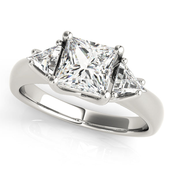 Timeless Three-Stone Princess Diamond Engagement Ring — 9K/18K Gold & Platinum