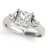 Timeless Three-Stone Princess Diamond Engagement Ring — 9K/18K Gold & Platinum