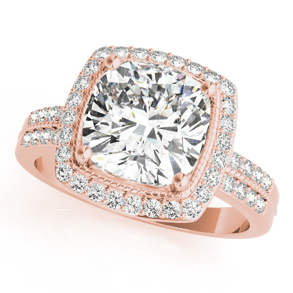 Elegant Color Rings Cushion Diamond Engagement Ring — 9K/18K Gold & Platinum