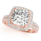 Elegant Color Rings Cushion Diamond Engagement Ring — 9K/18K Gold & Platinum