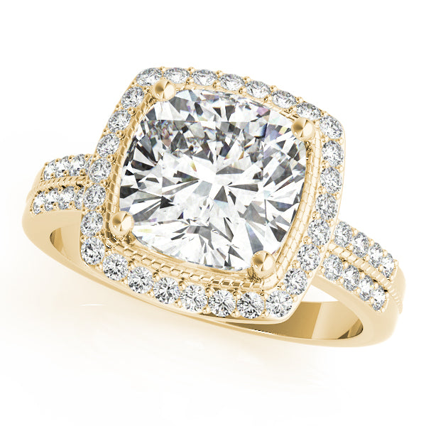 Elegant Color Rings Cushion Diamond Engagement Ring — 9K/18K Gold & Platinum