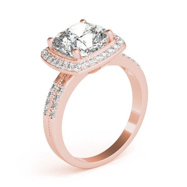 Elegant Color Rings Cushion Diamond Engagement Ring — 9K/18K Gold & Platinum