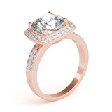 Elegant Color Rings Cushion Diamond Engagement Ring — 9K/18K Gold & Platinum