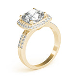 Elegant Color Rings Cushion Diamond Engagement Ring — 9K/18K Gold & Platinum