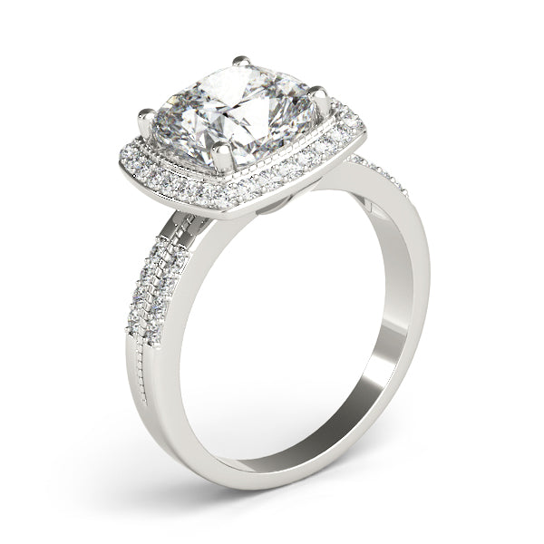 Elegant Color Rings Cushion Diamond Engagement Ring — 9K/18K Gold & Platinum