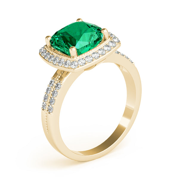 Elegant Color Rings Cushion Diamond Engagement Ring — 9K/18K Gold & Platinum