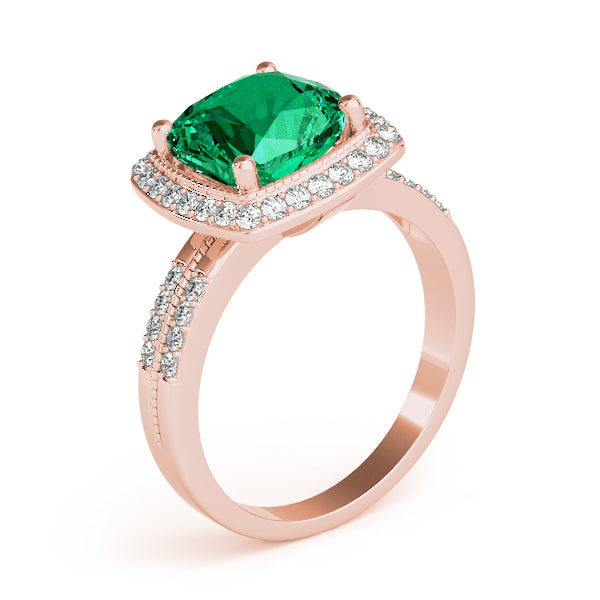 Elegant Color Rings Cushion Diamond Engagement Ring — 9K/18K Gold & Platinum