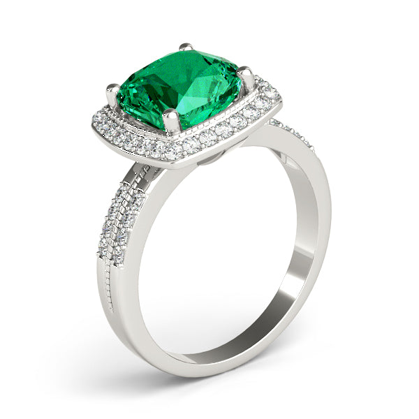 Elegant Color Rings Cushion Diamond Engagement Ring — 9K/18K Gold & Platinum