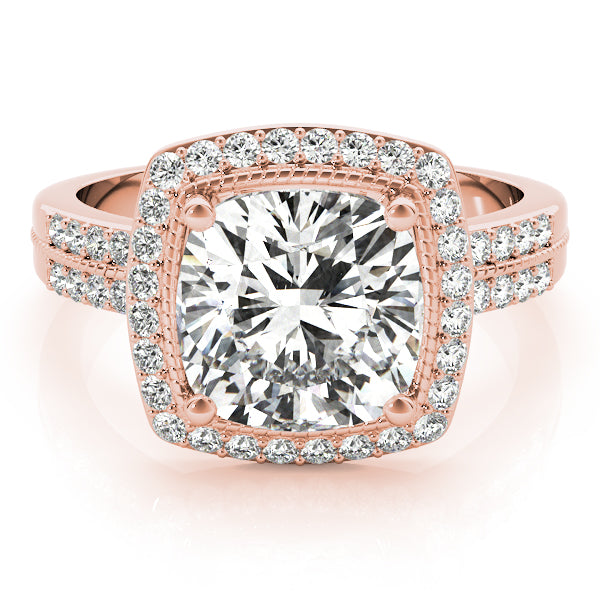 Elegant Color Rings Cushion Diamond Engagement Ring — 9K/18K Gold & Platinum