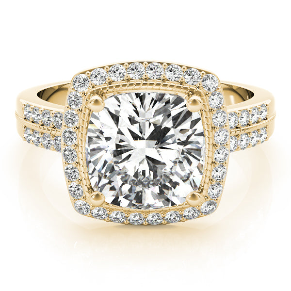Elegant Color Rings Cushion Diamond Engagement Ring — 9K/18K Gold & Platinum