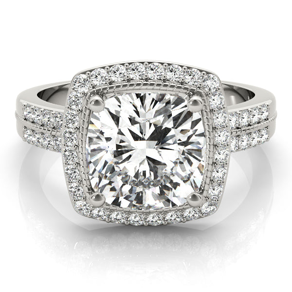 Elegant Color Rings Cushion Diamond Engagement Ring — 9K/18K Gold & Platinum