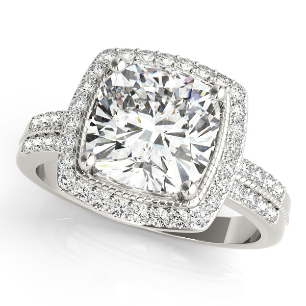 Elegant Color Rings Cushion Diamond Engagement Ring — 9K/18K Gold & Platinum