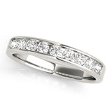 Straight Half Eternity Ring in Gold & Platinum