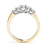 Prong Set Trellis Half Eternity Ring in Gold & Platinum