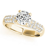 Luxe Pave Round Diamond Engagement Ring — 9K/18K Gold & Platinum