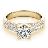 Luxe Pave Round Diamond Engagement Ring — 9K/18K Gold & Platinum