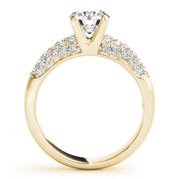 Luxe Pave Round Diamond Engagement Ring — 9K/18K Gold & Platinum