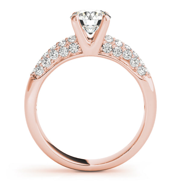 Luxe Pave Round Diamond Engagement Ring — 9K/18K Gold & Platinum