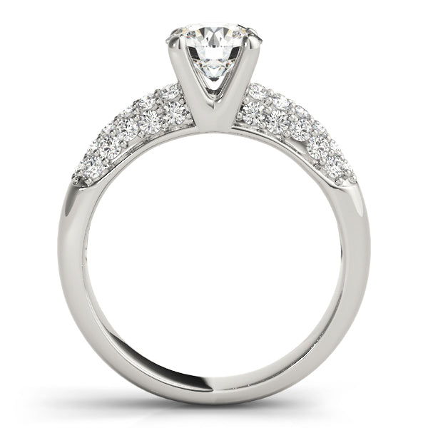 Luxe Pave Round Diamond Engagement Ring — 9K/18K Gold & Platinum