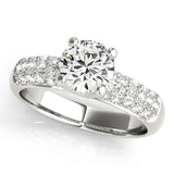Luxe Pave Round Diamond Engagement Ring — 9K/18K Gold & Platinum