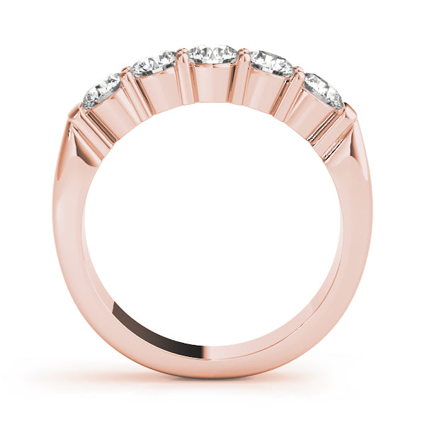 Prong Set Half Eternity Ring in Gold & Platinum