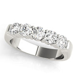 Prong Set Half Eternity Ring in Gold & Platinum