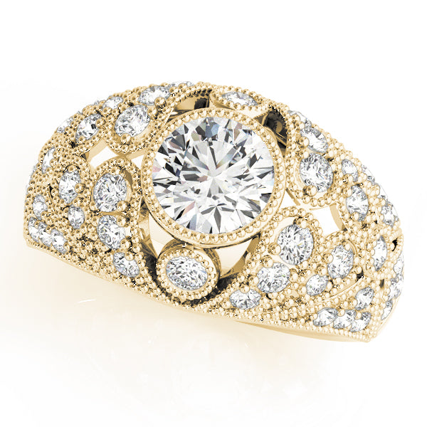 Iconic Antique Round Diamond Engagement Ring — 9K/18K Gold & Platinum
