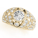 Iconic Antique Round Diamond Engagement Ring — 9K/18K Gold & Platinum