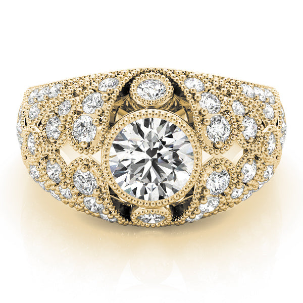 Iconic Antique Round Diamond Engagement Ring — 9K/18K Gold & Platinum