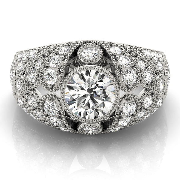 Iconic Antique Round Diamond Engagement Ring — 9K/18K Gold & Platinum
