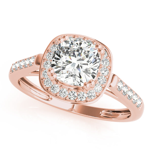 Signature Color Rings Cushion Diamond Engagement Ring — 9K/18K Gold & Platinum