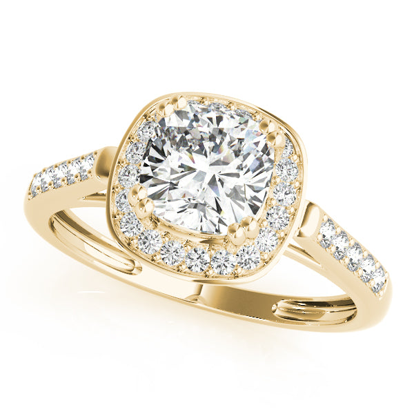 Signature Color Rings Cushion Diamond Engagement Ring — 9K/18K Gold & Platinum
