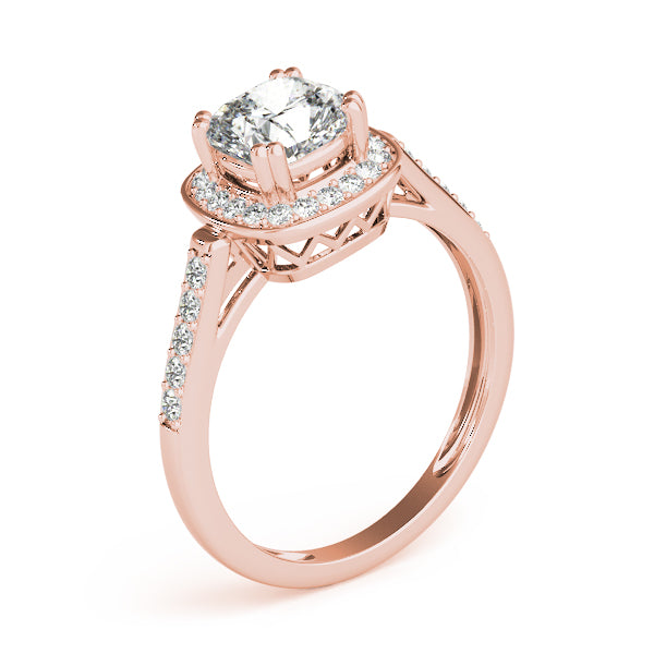 Signature Color Rings Cushion Diamond Engagement Ring — 9K/18K Gold & Platinum