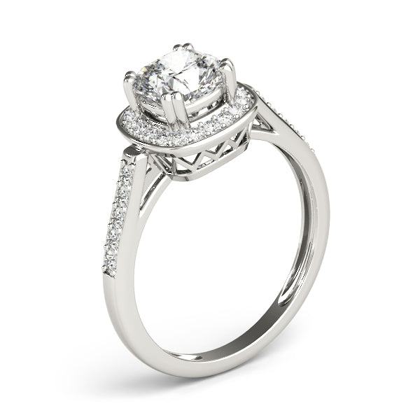 Signature Color Rings Cushion Diamond Engagement Ring — 9K/18K Gold & Platinum