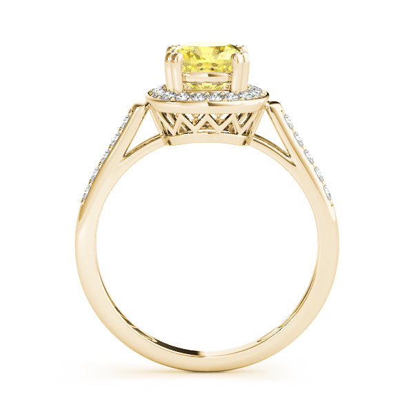 Signature Color Rings Cushion Diamond Engagement Ring — 9K/18K Gold & Platinum