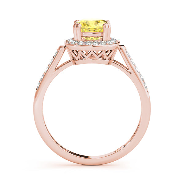 Signature Color Rings Cushion Diamond Engagement Ring — 9K/18K Gold & Platinum