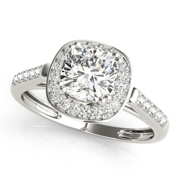 Signature Color Rings Cushion Diamond Engagement Ring — 9K/18K Gold & Platinum