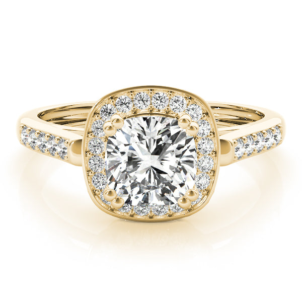 Signature Color Rings Cushion Diamond Engagement Ring — 9K/18K Gold & Platinum