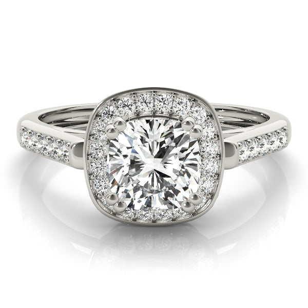 Signature Color Rings Cushion Diamond Engagement Ring — 9K/18K Gold & Platinum
