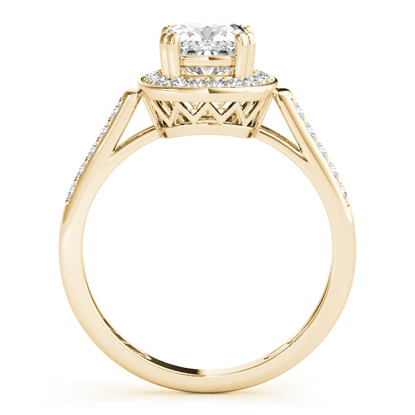Signature Color Rings Cushion Diamond Engagement Ring — 9K/18K Gold & Platinum