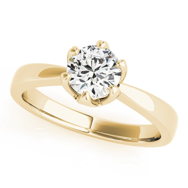 Artisan Solitaires Round Diamond Engagement Ring — 9K/18K Gold & Platinum