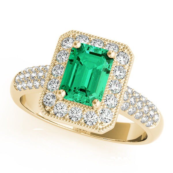 Bespoke Color Rings Emerald Diamond Engagement Ring — 9K/18K Gold & Platinum