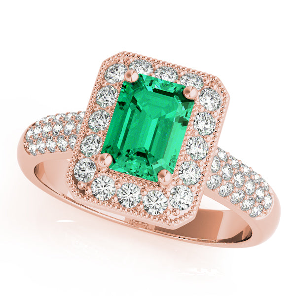 Bespoke Color Rings Emerald Diamond Engagement Ring — 9K/18K Gold & Platinum