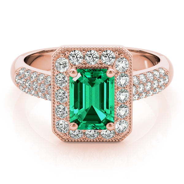 Bespoke Color Rings Emerald Diamond Engagement Ring — 9K/18K Gold & Platinum